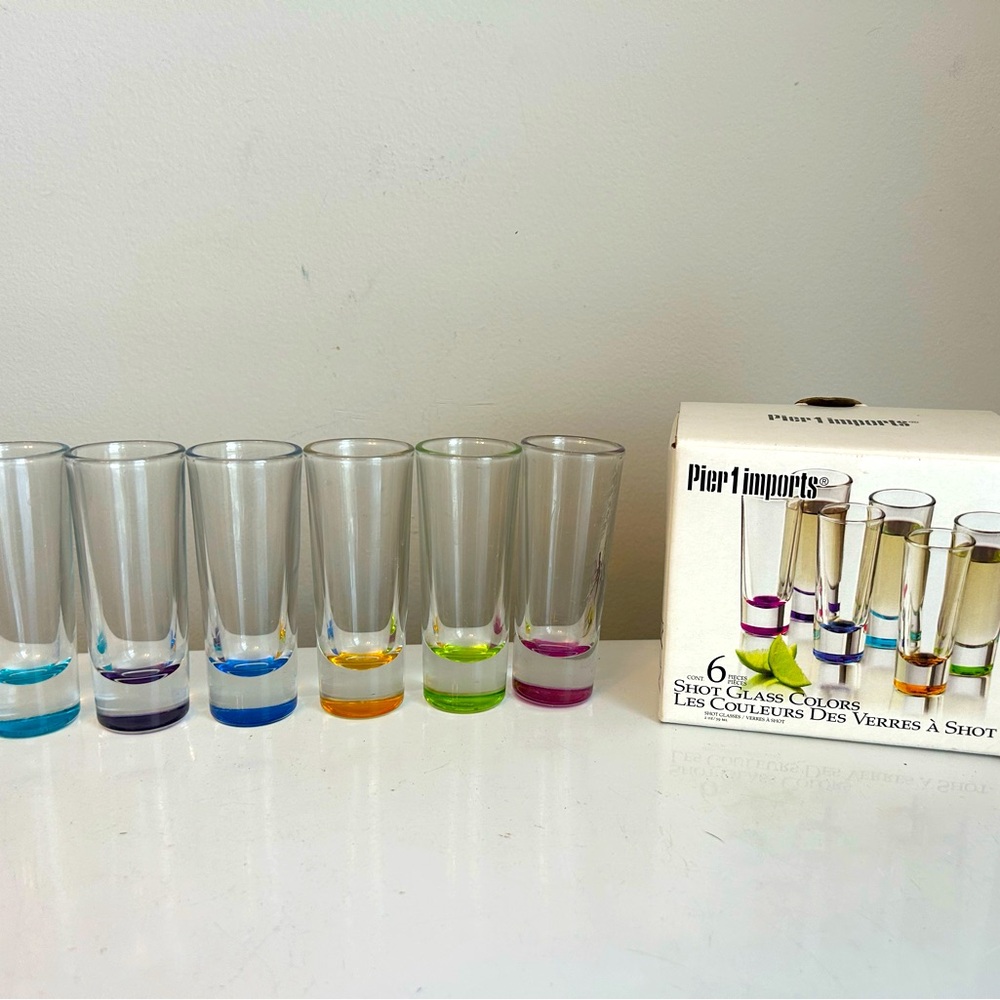 Shot‎ Glasses Pier 1 Imports Colorful Elegant Colorful Barware RETRO